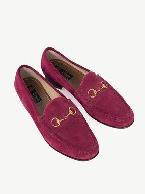 Gucci 1953 Fuchsia Suede Horsebit Loafers